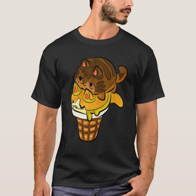 T-shirt Chocol, Ate Hazelnut Crème De Glace Catt Si Mignon (Devant)