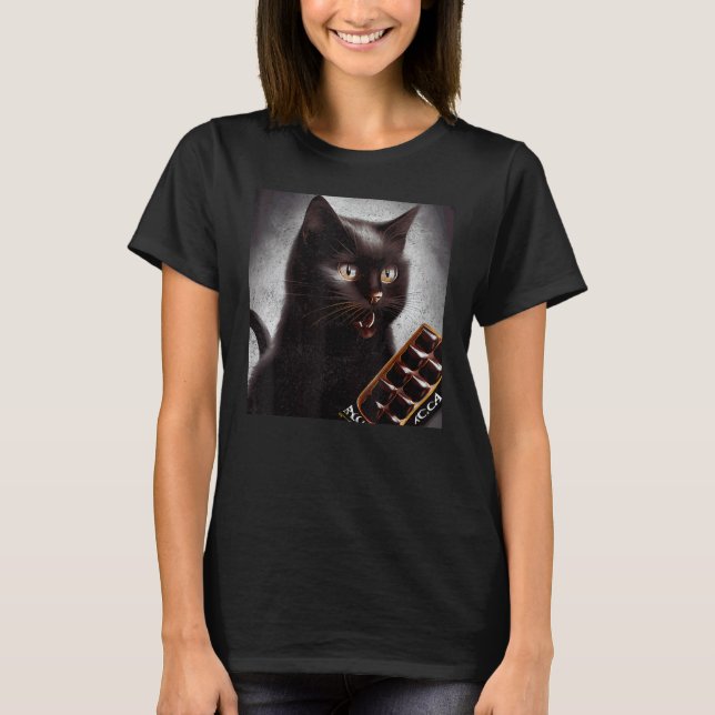 T-shirt Chocolat Black Cat Hockey (Devant)