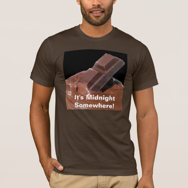 T-shirt Chocolat C'est minuit Quelque part (Devant)