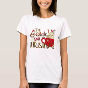 T-shirt Chocolat Chaud et Paillettes de Fêtes de Noël