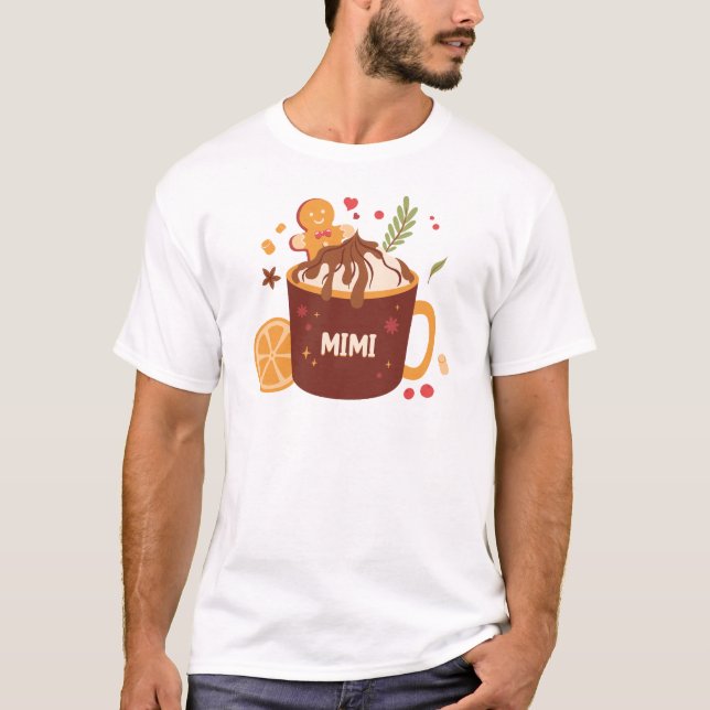 T-shirt Chocolat chaud mignon avec pain d'épices (Devant)