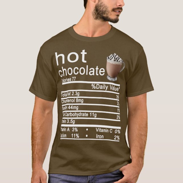 T-shirt chocolat chaud Nutrition Faits Drôle Thanksgiving (Devant)