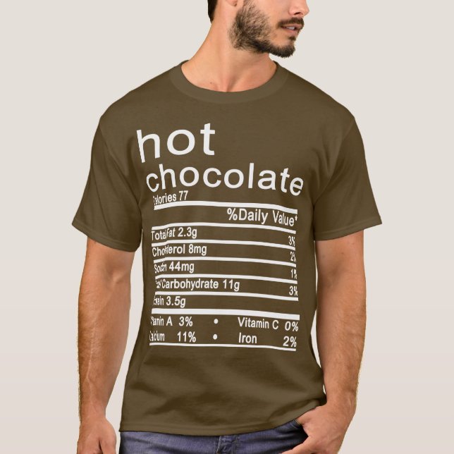 T-shirt chocolat chaud Nutrition Faits Drôle Thanksgiving (Devant)
