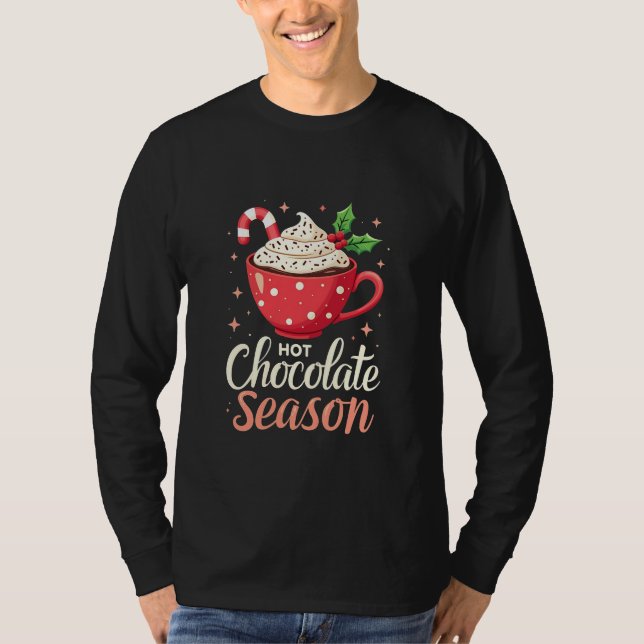 T-shirt Chocolat chaud saison Amateurs de Noël (Devant)