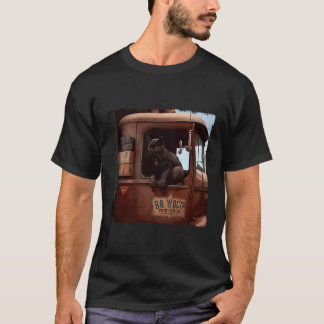 T-shirt Chocolat Chauffeur Chat noir