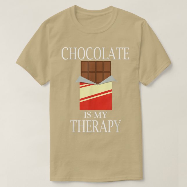 T-shirt Chocolat comme Thérapie Drôle Dit Amusant Chocolat (Design devant)