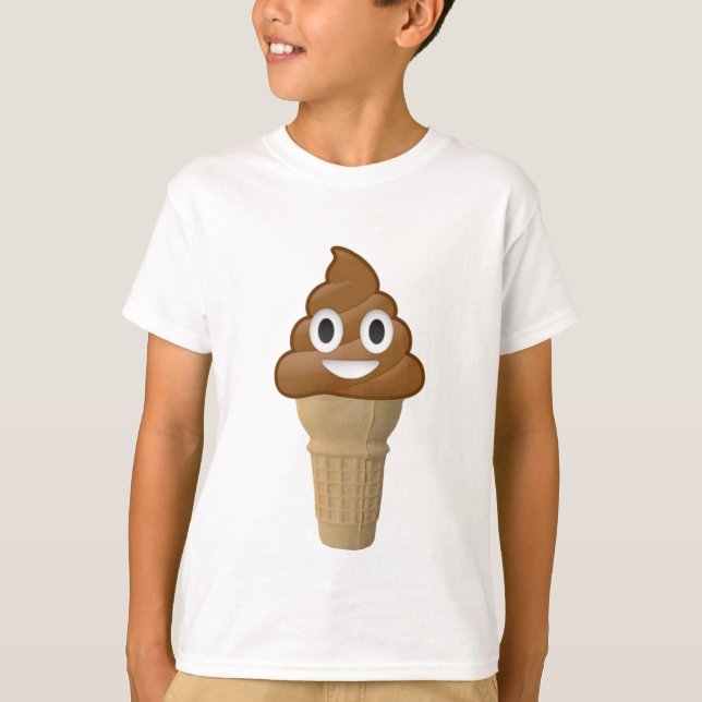 T-shirt Chocolat Crème glacée ou caca ? Emoji amusant ! (Devant)