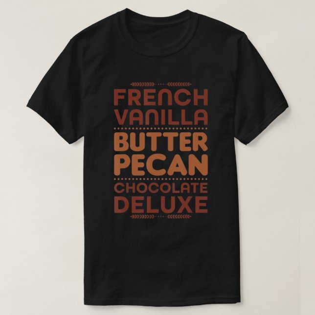 T-shirt Chocolat de chocolat de chocolat de luxe à la vani (Design devant)