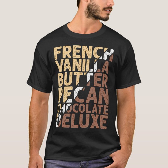 T-shirt Chocolat de chocolat de luxe à la vanille français (Devant)