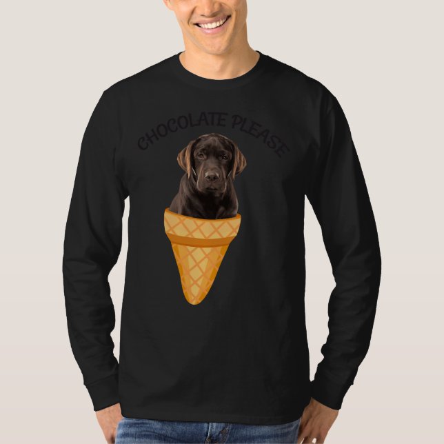T-shirt Chocolat de cône de crème glacée Labrador Rétrieve (Devant)