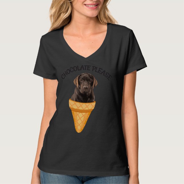 T-shirt Chocolat de cône de crème glacée Labrador Rétrieve (Devant)