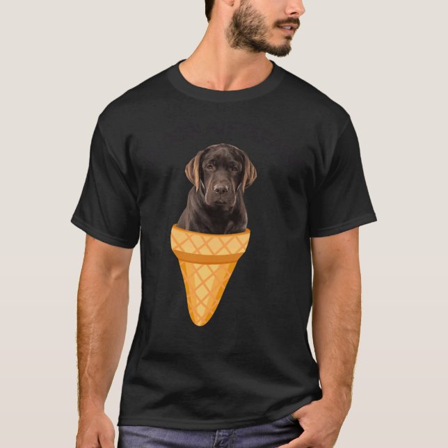 T-shirt Chocolat de cône de crème glacée Labrador Rétrieve (Devant)