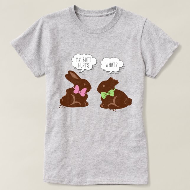T-shirt Chocolat de lapin de Pâques amusant (Design devant)
