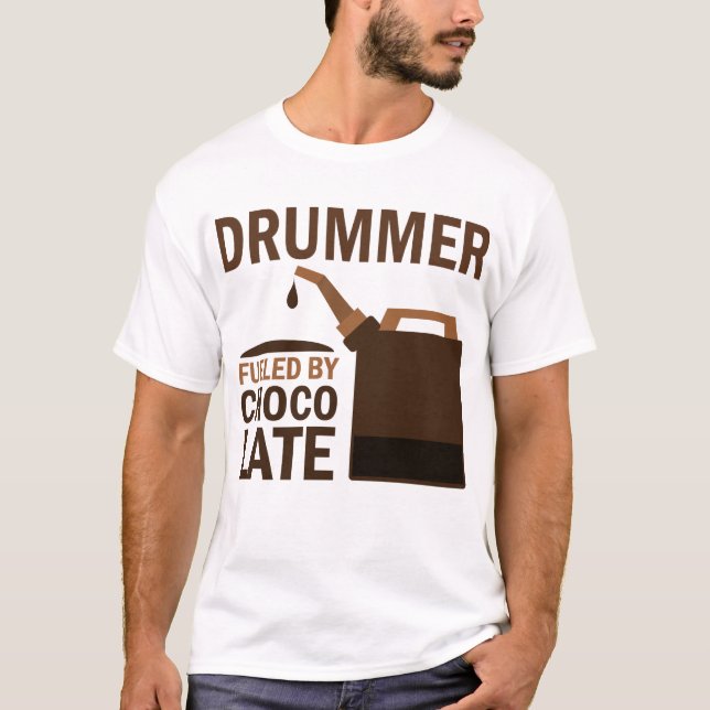 T-shirt Chocolat (drôle) de batteur (Devant)