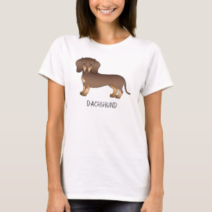 T-shirt Chocolat Et Brun Clair Dachshund À Poils Courts &