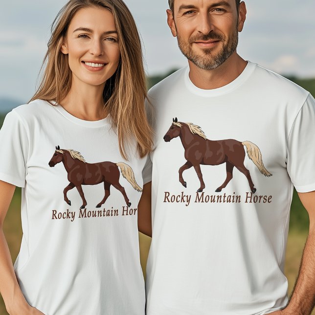 T-shirt Chocolat Flaxen Rocky Mountain Horse Gaated (Chocolate Flaxen Rocky Mountain Horse Gaited T-Shirt)