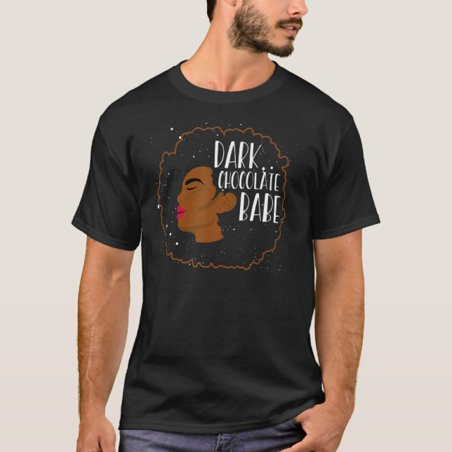 T-shirt Chocolat foncé Babe Melanin Driving Black Pride (Devant)