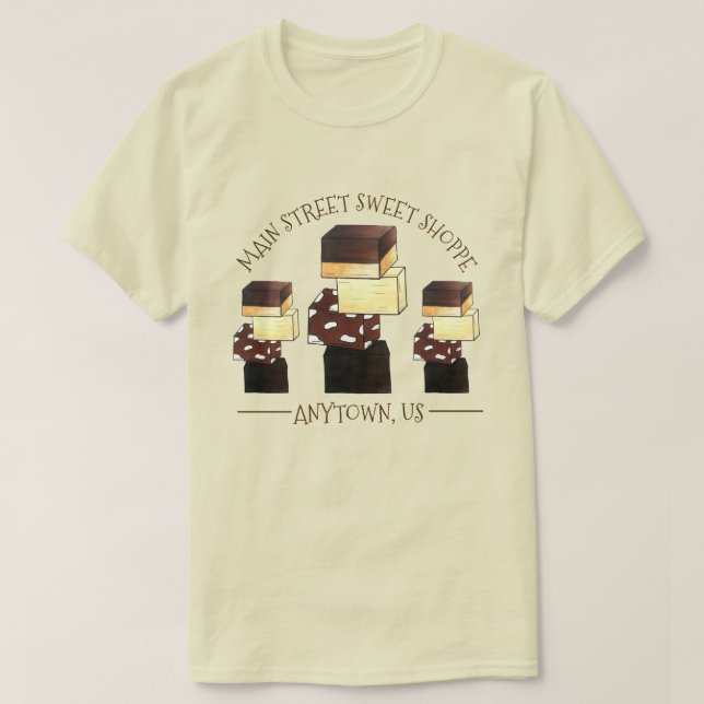 T-shirt Chocolat Fudge Confection Candy Sweet Shoppe (Design devant)
