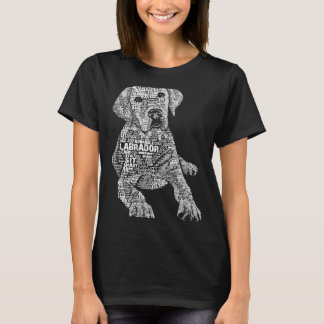 T-shirt Chocolat jaune Noir Labrador Retriever Caligramme