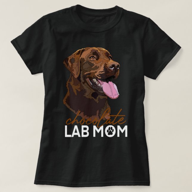 T-shirt Chocolat Lab Maman Brown Labrador Retriever Mère (Design devant)