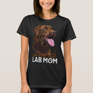 T-shirt Chocolat Lab Maman Brown Labrador Retriever Mère