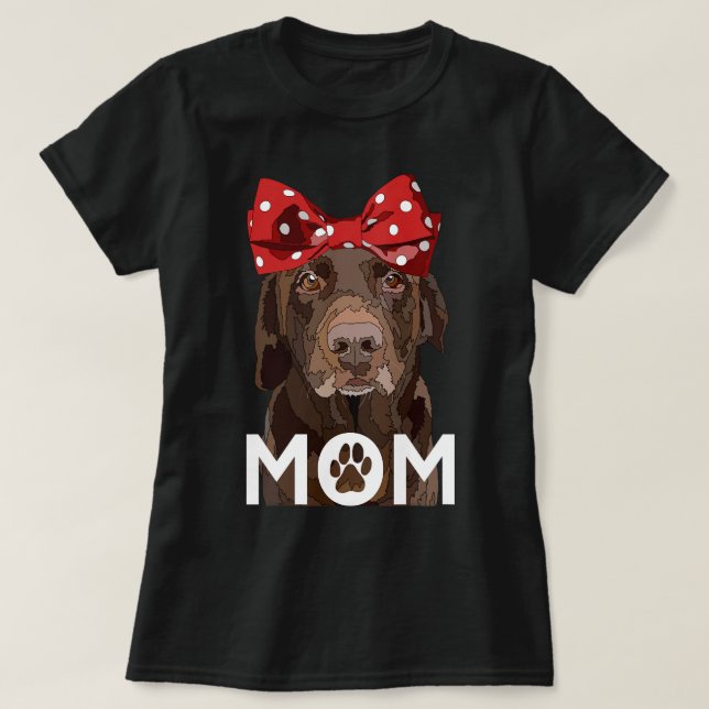 T-shirt Chocolat Lab Maman Brown Labrador Retriever Mère (Design devant)