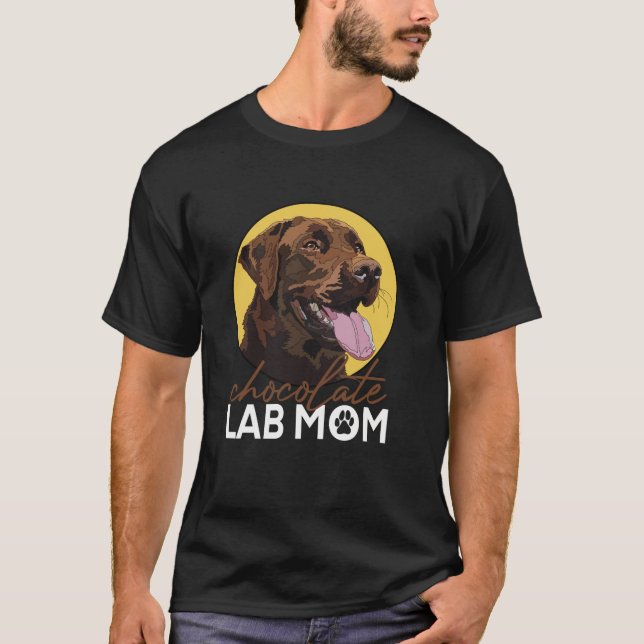 T-shirt Chocolat Lab Maman Brown Labrador Retriever Mère (Devant)
