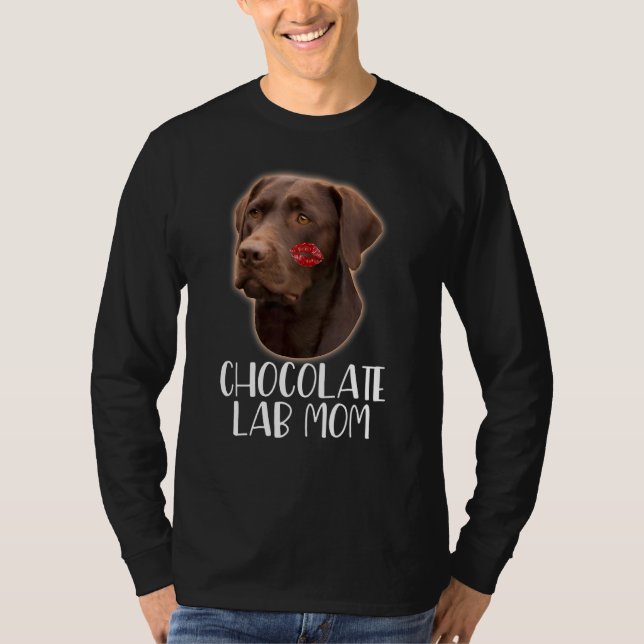 T-shirt Chocolat Lab Maman Chocolat Labrador Lecteur à lèv (Devant)