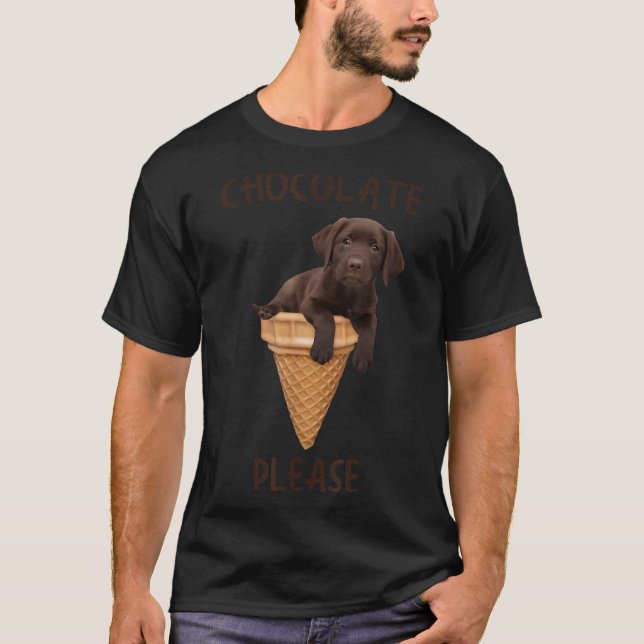 T-shirt Chocolat Lab Waffe Cone Crème glacée Cute Labrador (Devant)