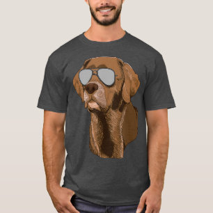 T-shirt Chocolat Laboratoire Chocolat Labrador Canon Lunet