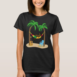 T-shirt Chocolat Labrador Dormir Sur Le Hamac