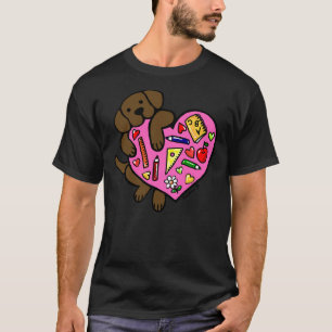 T-shirt Chocolat Labrador Enseignant Coeur S
