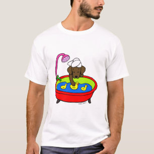 T-shirt Chocolat Labrador et bande dessinée de canards en