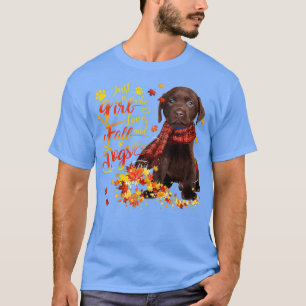 T-shirt Chocolat Labrador Juste Une Fille Qui Aime Chuter