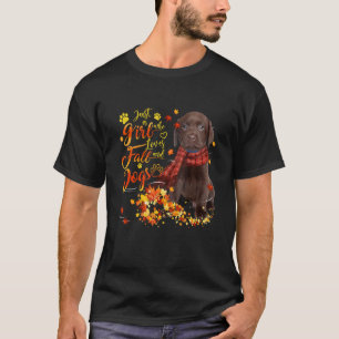 T-shirt Chocolat Labrador Juste Une Fille Qui Aime Chuter