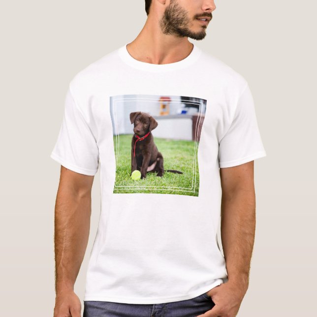 T-shirt Chocolat Labrador Puppy Avec Tennis Ball (Devant)