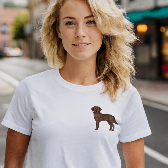 T-shirt Chocolat Labrador Retriever Art Cute Lab Portrait (Please note: This image is a digital mockup.)
