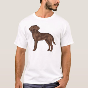 T-shirt Chocolat Labrador Retriever Cartoon Lab Chien Art