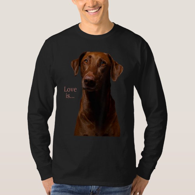 T-shirt Chocolat Labrador Retriever Lab Teg Chien Maman Pa (Devant)