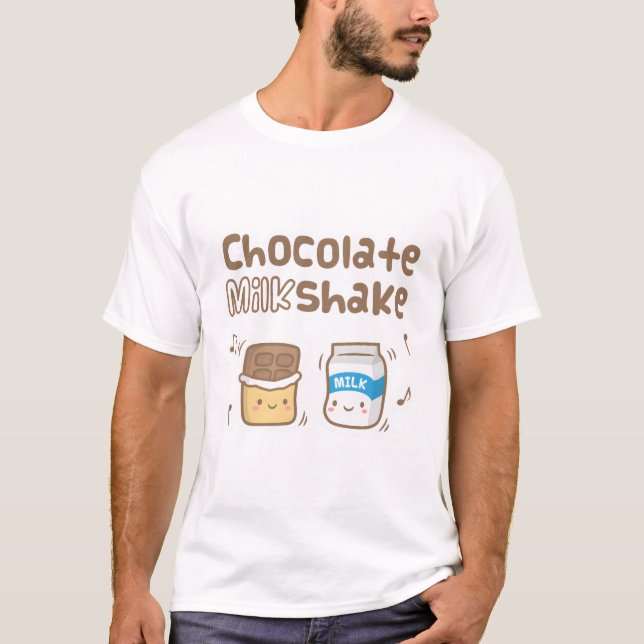 T-shirt Chocolat mignon et Lait Serrer le caniche (Devant)
