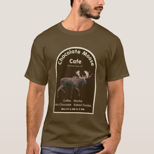 T-shirt Chocolat Moose Café (Devant)
