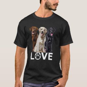T-shirt Chocolat Noir Jaune Lab Amour Labrador Retriever