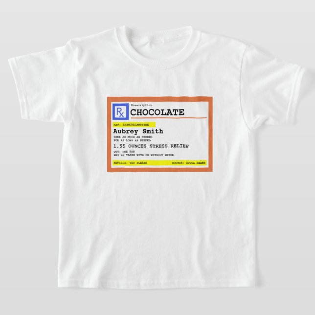 T-shirt Chocolat Personnalisé sur Ordonnance   (Poser)