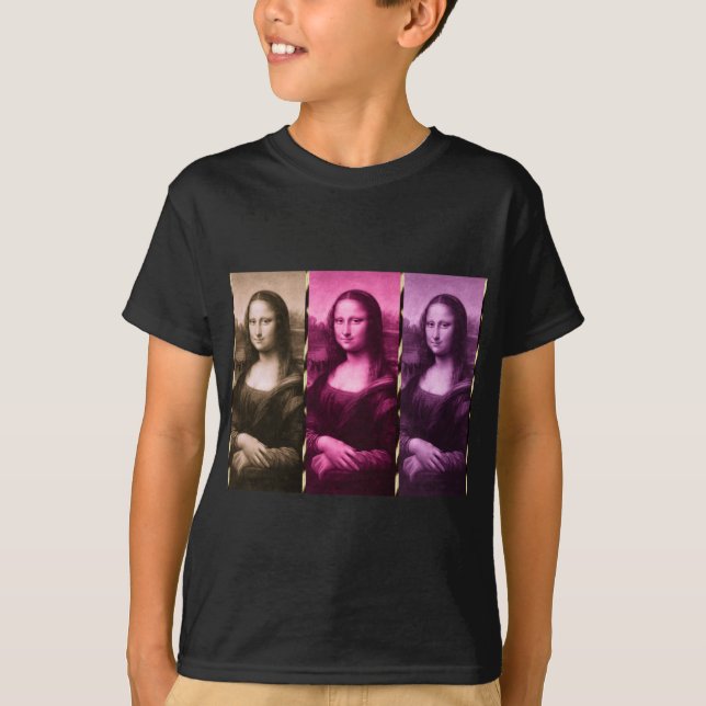 T-shirt Chocolat rose violet Poster de animal Mona Lisa (Devant)