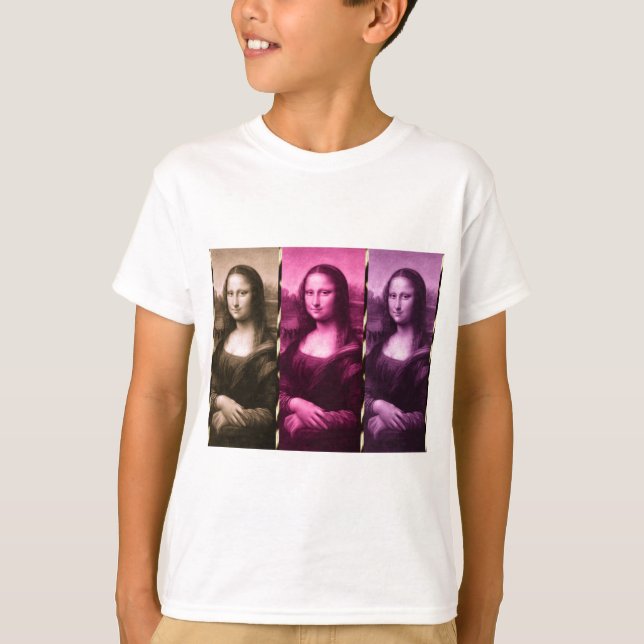 T-shirt Chocolat rose violet Poster de animal Mona Lisa (Devant)