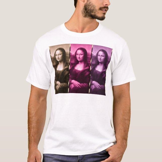 T-shirt Chocolat rose violet Poster de animal Mona Lisa (Devant)