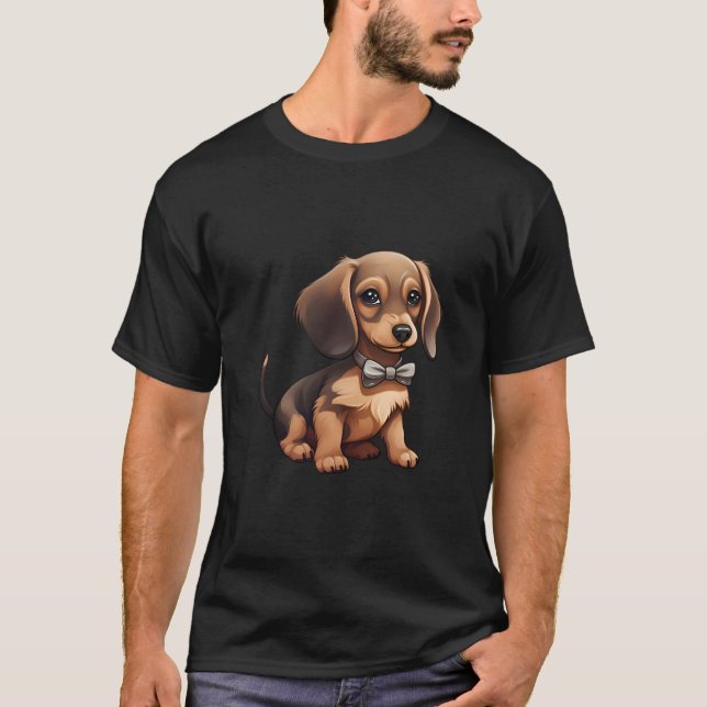 T-shirt Chocolat & Tan Dachshund (Devant)