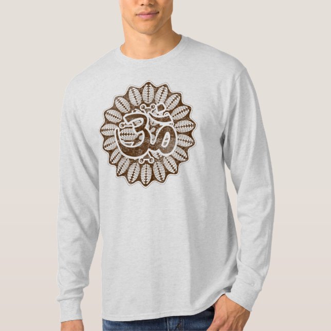 T-shirt Chocolat vintage Om (Devant)