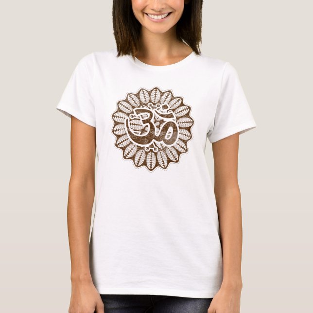 T-shirt Chocolat vintage OM (Devant)