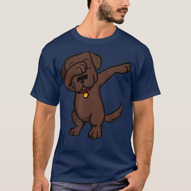 T-shirt Chocolate Lab Dabbing   Funny Dog Dab (Devant)